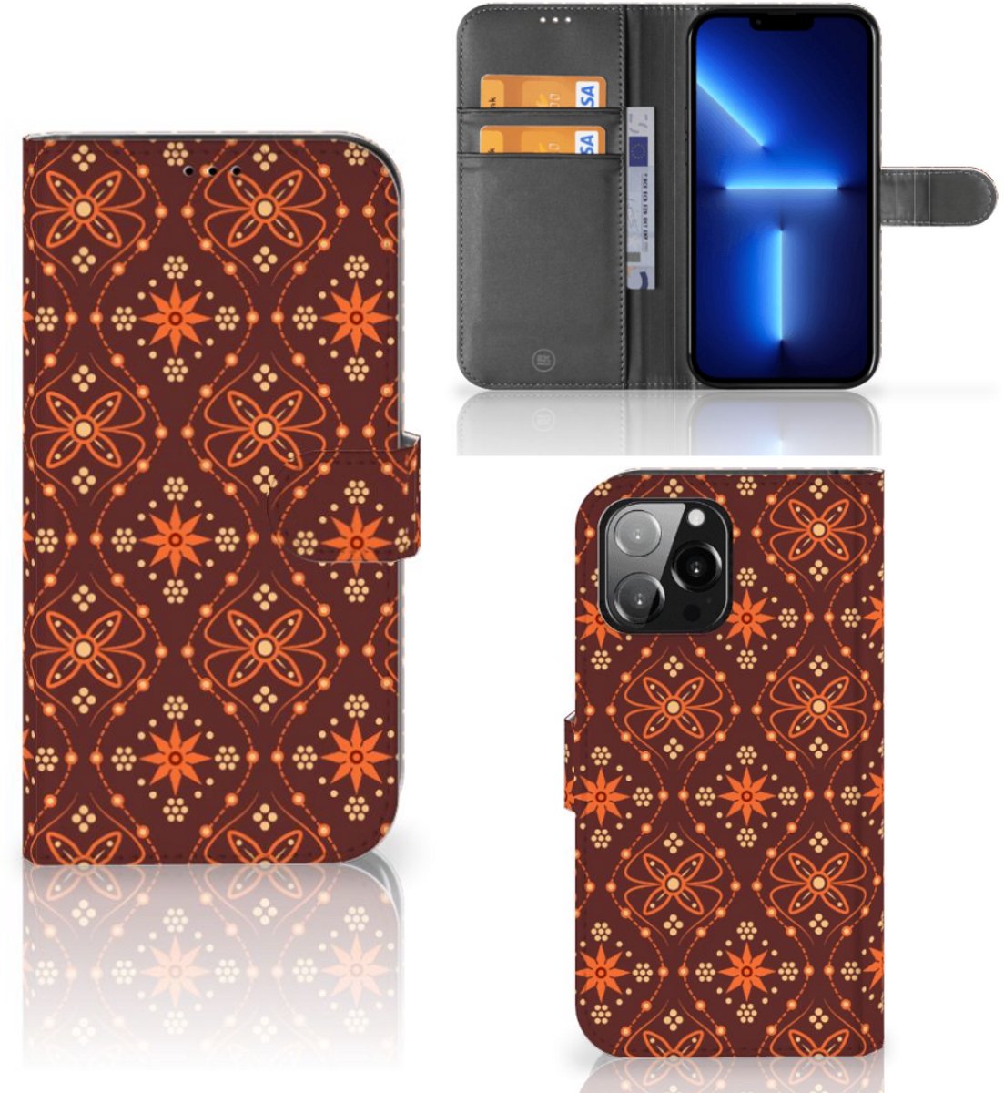 iPhone 13 Pro Max Telefoon Hoesje Batik Brown