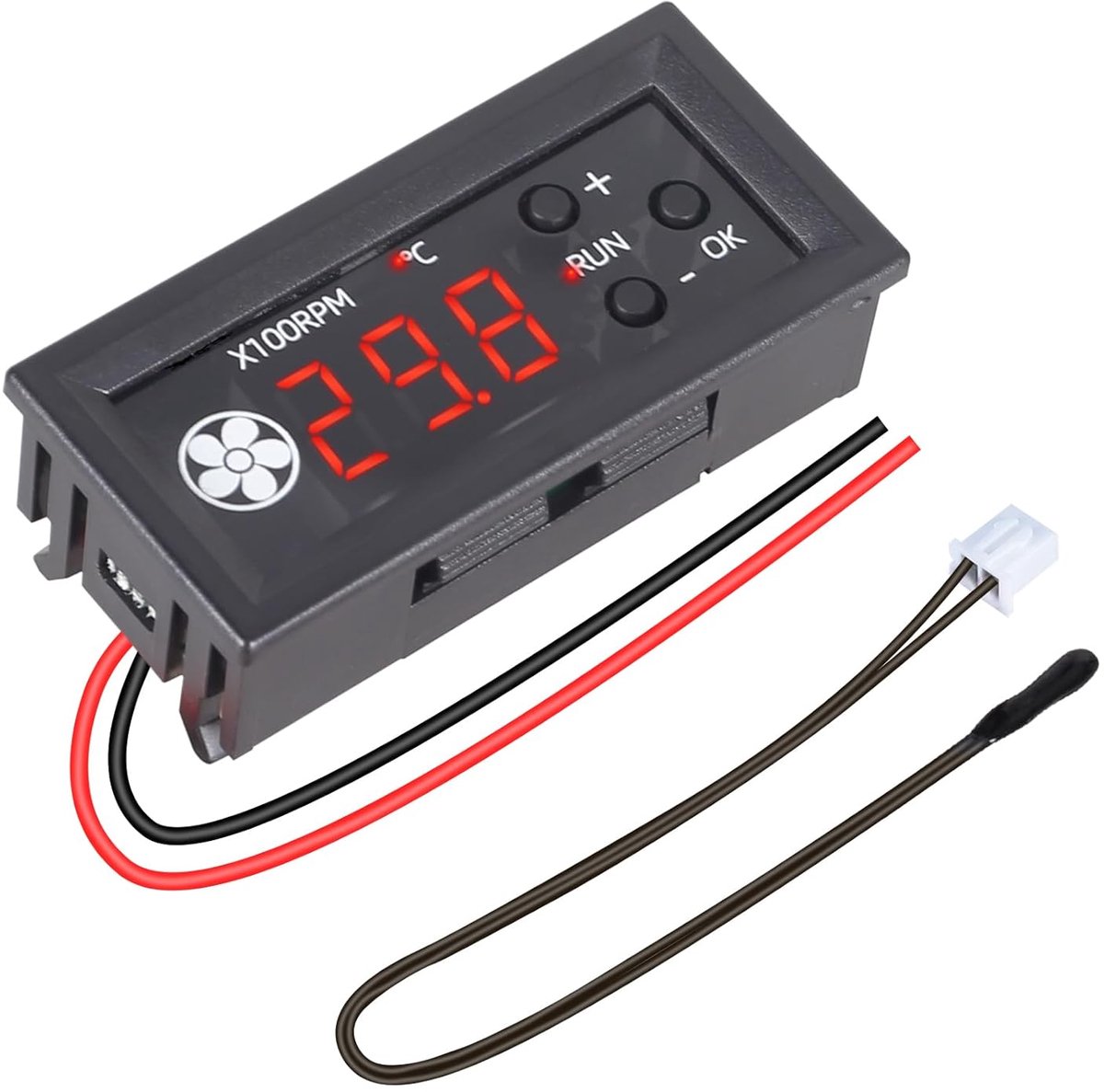 12V 4-draads ventilator toerentalregelaar met digitaal display en temperatuurregelaar