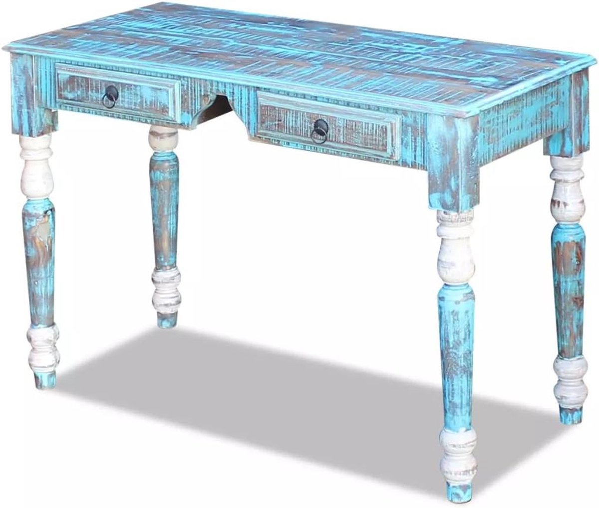 Vintage-stijl Werktafel van Gerecycled Hout met 2 Laden - 110 x 50 x 76 cm