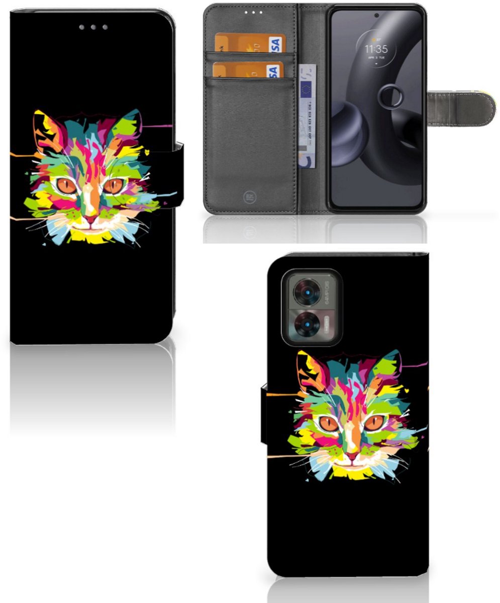 Motorola Edge 30 Neo Leuk Hoesje Cat Color