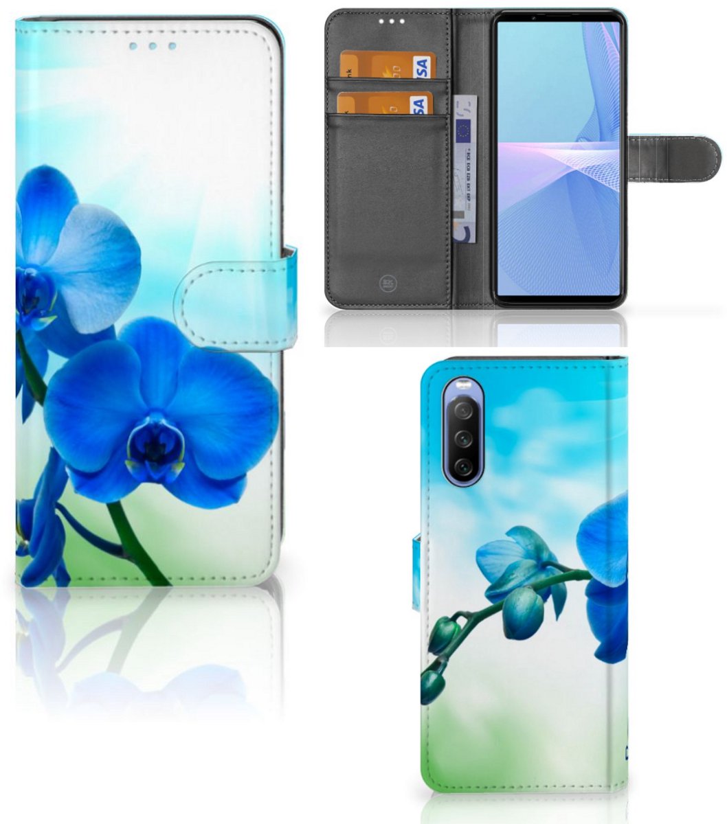 Sony Xperia 10 III Hoesje Orchidee Blauw - Cadeau voor je Moeder