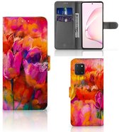 Coque Samsung Note 10 Lite Cuir PU Premium Housse Portefeuille Coque pour Tulipes