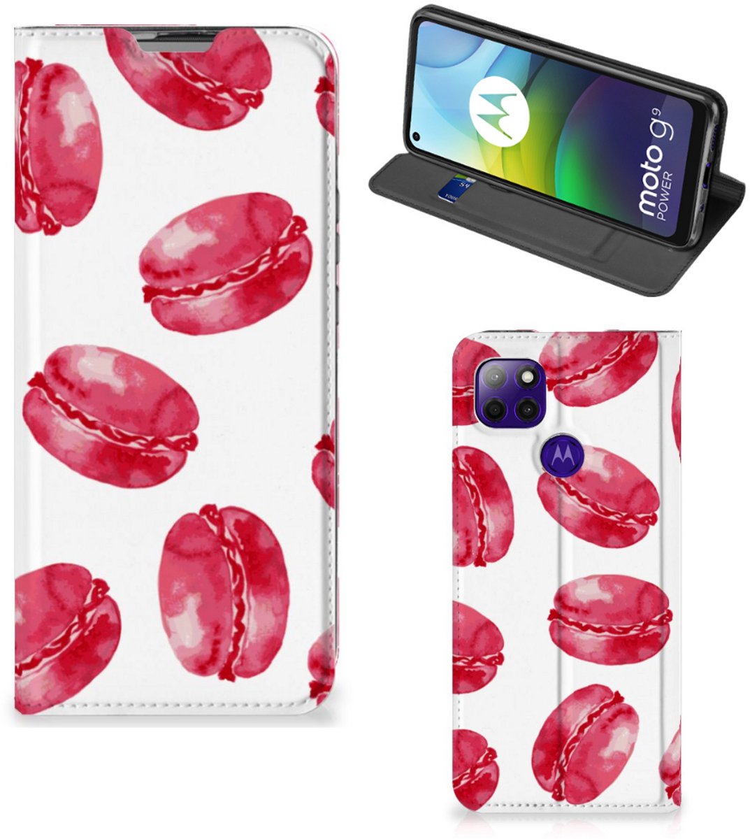 Motorola Moto G9 Power Flip Style Cover Pink Macarons