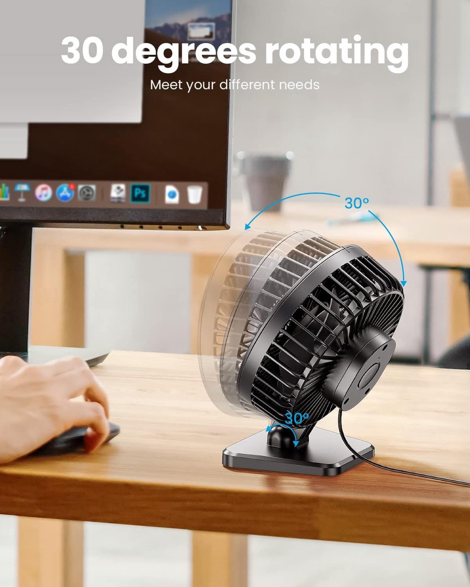 Mini Handventilator Oplaadbaar – Draagbare USB-C Ventilator 4000mAh – 5 Snelheden – Opvouwbare 3-in-1 Ventilator (Hand / Hals / Tafel) – Met Digitaal Display thumbnail 7