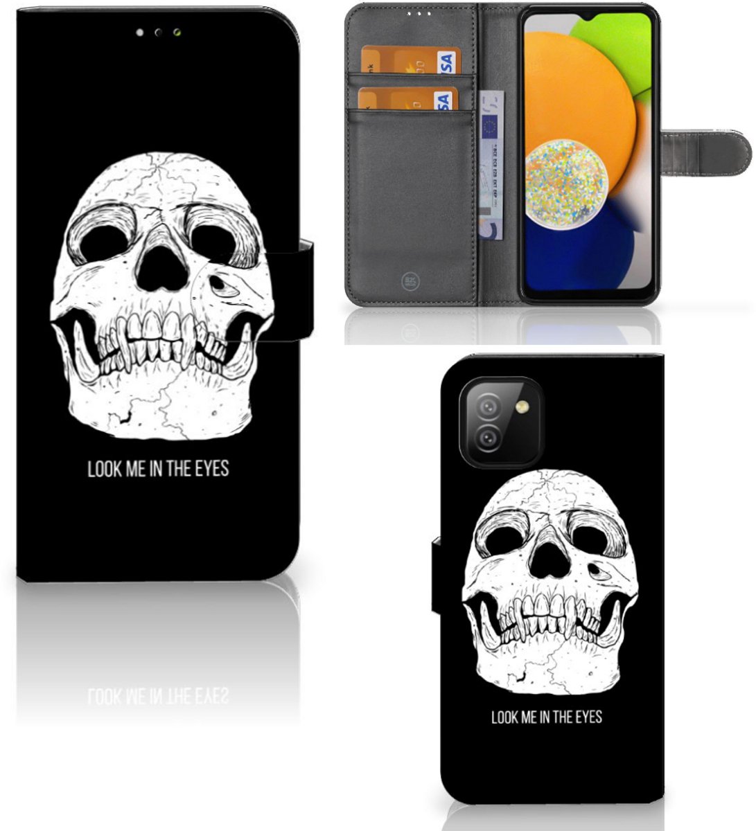 Telefoonhoesje met Naam Samsung Galaxy A03 Skull Eyes
