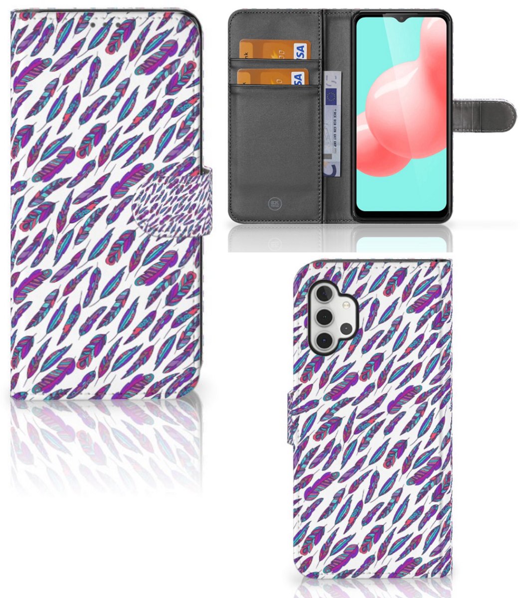 Samsung Galaxy A32 5G Telefoon Hoesje Feathers Color