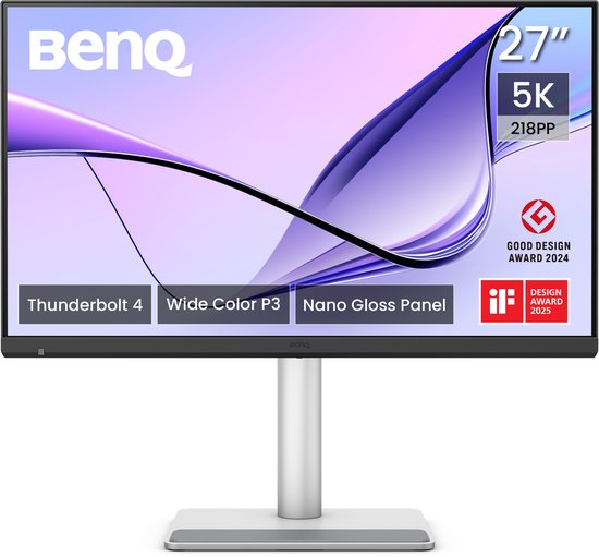 BenQ MA270S 27″ 5K Nano Gloss Mac Monitor – 5120×2880 Retina, 99% P3, HDR400, Thunderbolt 4, KVM-switch