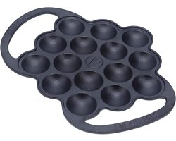 VICTORIA Cast iron Poffertjes Dutch pancake pan with loop handles, pre-stretched with linseed oil, made in Colombia