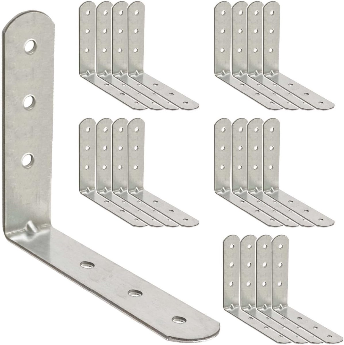 Hoekverbinders 80 x 80 x 16 - Duurzame metalen verbindingen voor meubels - 20 stuks