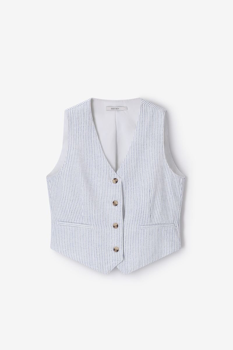 Sissy-Boy - Wit gestreept gilet