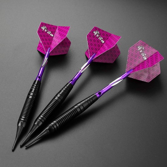 Dartpijlen Soft Tip 19g - 3 Stuks Zwart Gecoat Metalen Darts met Flights — afbeelding 3