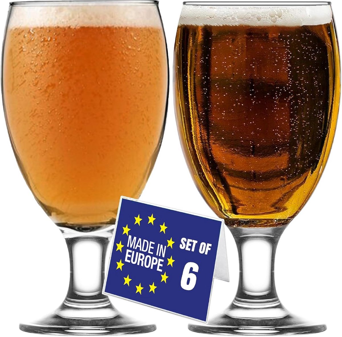 Luxe Belgische Bierglazen Set van 6 - Perfect voor IPA en andere Dranken - Vaatwasmachinebestendig