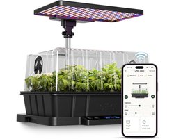 LetPot SS-Pro Smart Seed Starter Kit - Kweekbak met 24W LED Kweeklamp + 24W Verwarming – 40 vakken - Inclusief app-bediening en EC & Temperatuursensor – Extreem snelle groei en maximale ontkiemingskans - Bespaar fors op het tuincentrum