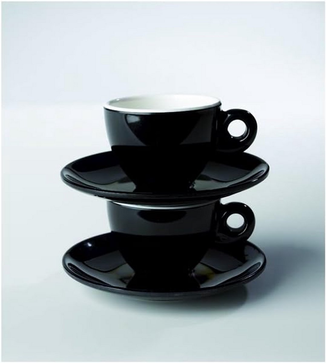 Espresso Set Quadrato Zwart Wit 2-Delig