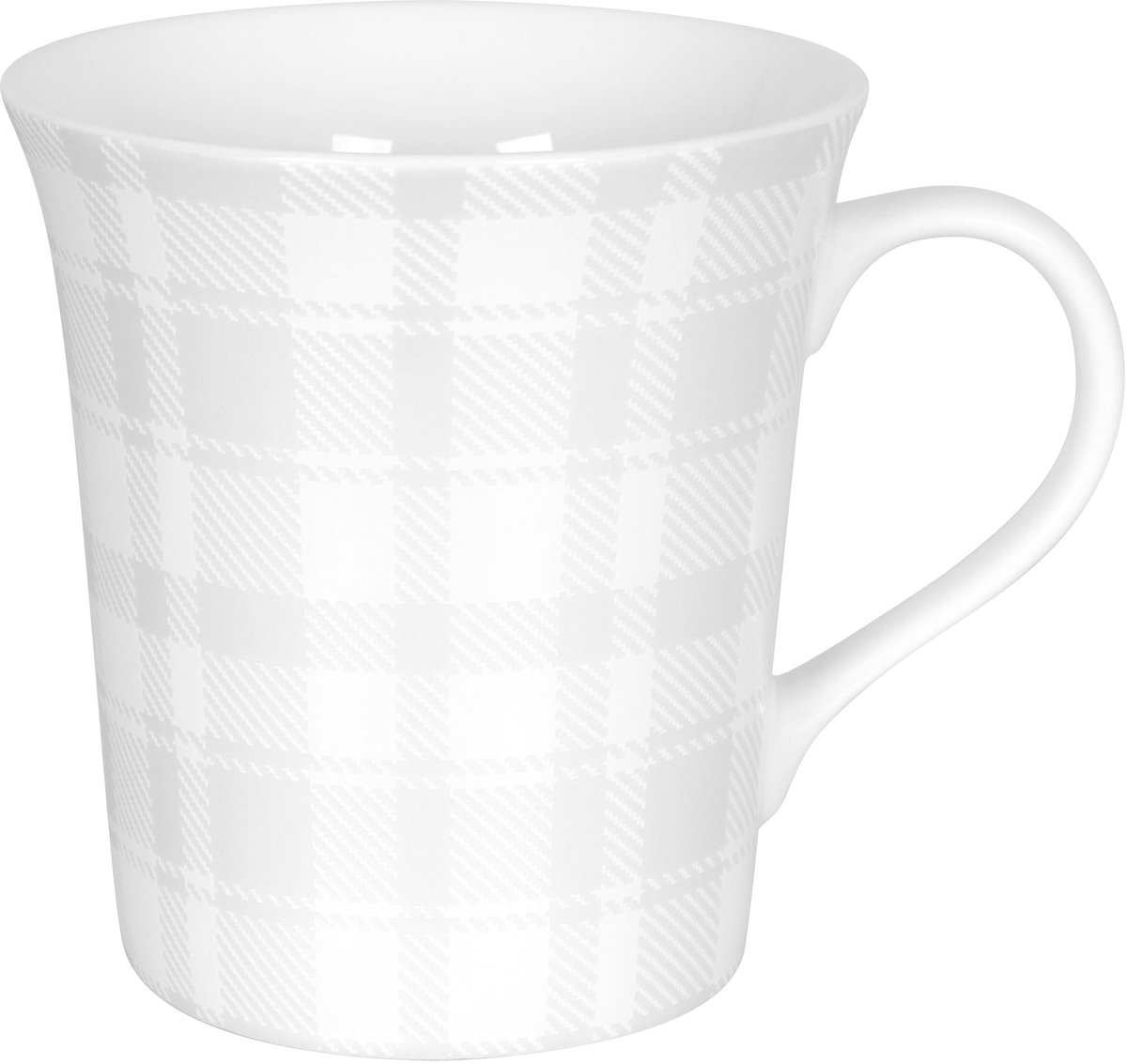 Könitz Witte Stilte ruit mok, beker, koffiemok, theekop, porselein, 310 ml, 11 1 100 2391