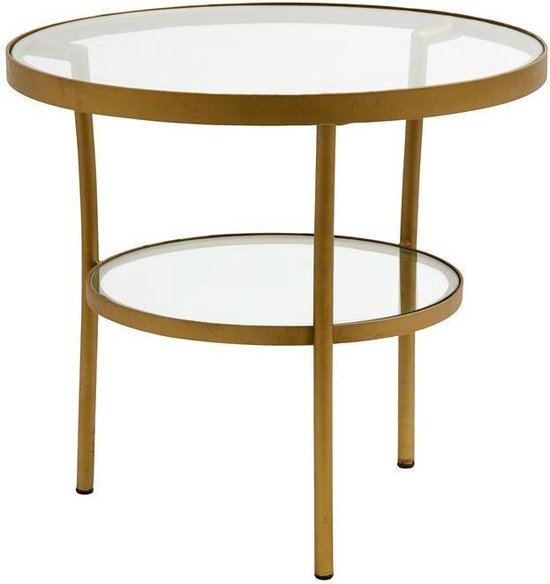 - Coffee table, round, glass/brass finish | bol.com