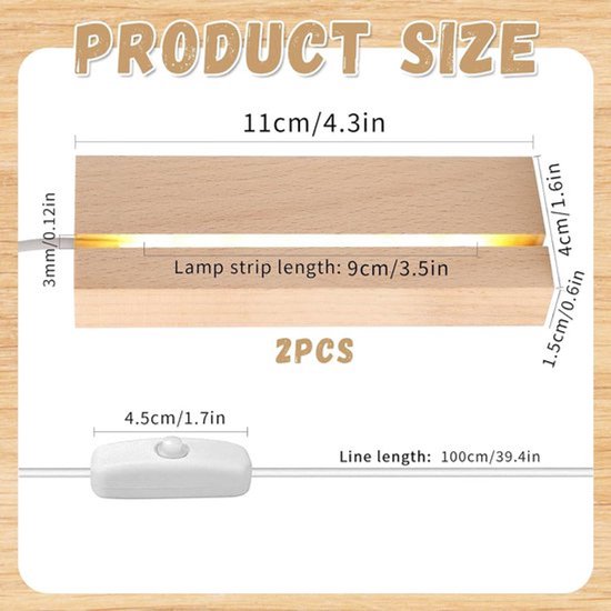 LED Display Lampen Sokkel met USB-Schakelaar - 2 Stuks Voor Desktop ...