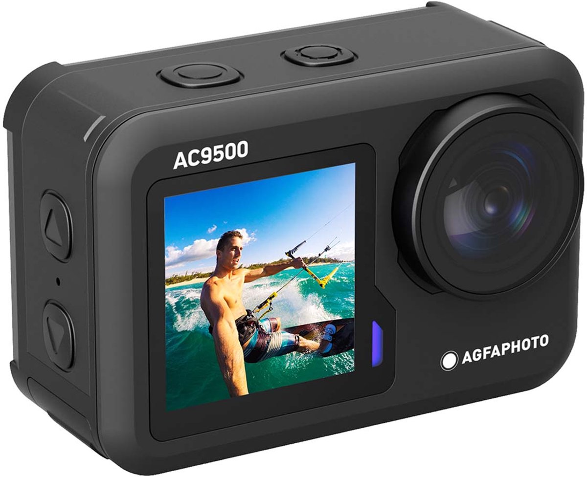 KODAK AC9500 Caméra Sportive Waterproof - Vidéos 4K Photos 16MP Double Écran Grand Angle 170° WiFi - Noir