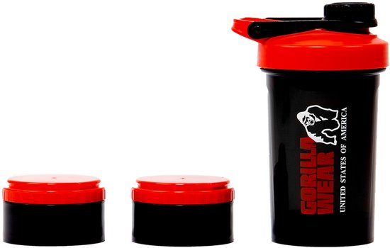 Gorilla Wear Shaker 2 GO - Zwart/Rood - 760ml — afbeelding 5