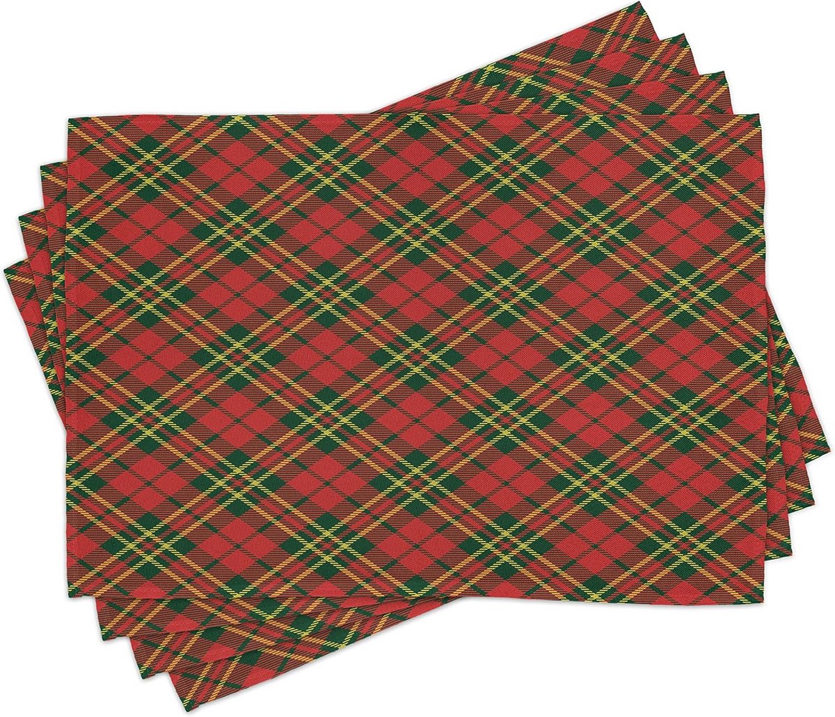 Set van 4 Geruite Placemats voor Eettafel