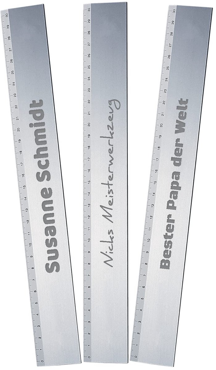 Gegraveerde Aluminium Liniaal 30 cm - Metalen Meetlat met Precisie Schaalverdeling