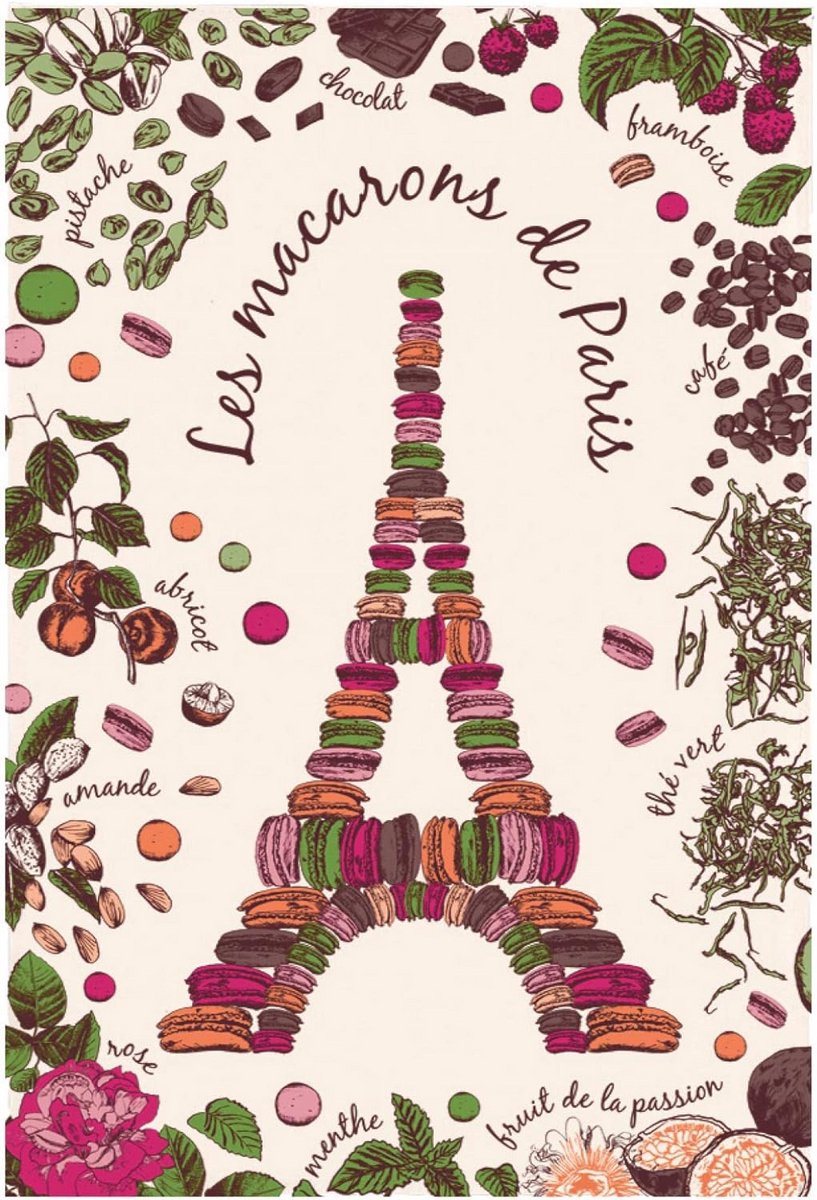 Theedoek Paris Ecru 72x48 cm Katoen Absorberend