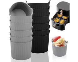 12 stuks siliconen muffinvormen voor airfryer, herbruikbare bakvorm, siliconen vormen voor muffins, cake en eieren