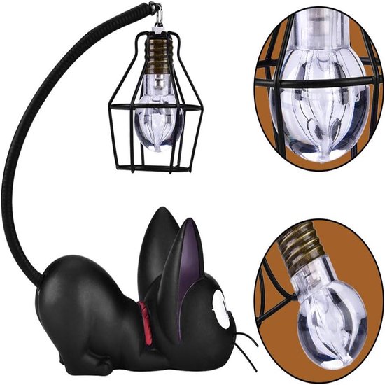 Ynkkvre -Led Nachtlicht - Hogekwaliteit Resin - Mini Kat Design Met Sfeerverlichting - 1 Stuks - Binnen En Buitendecoratie zwart van Ynkkvre — afbeelding 4