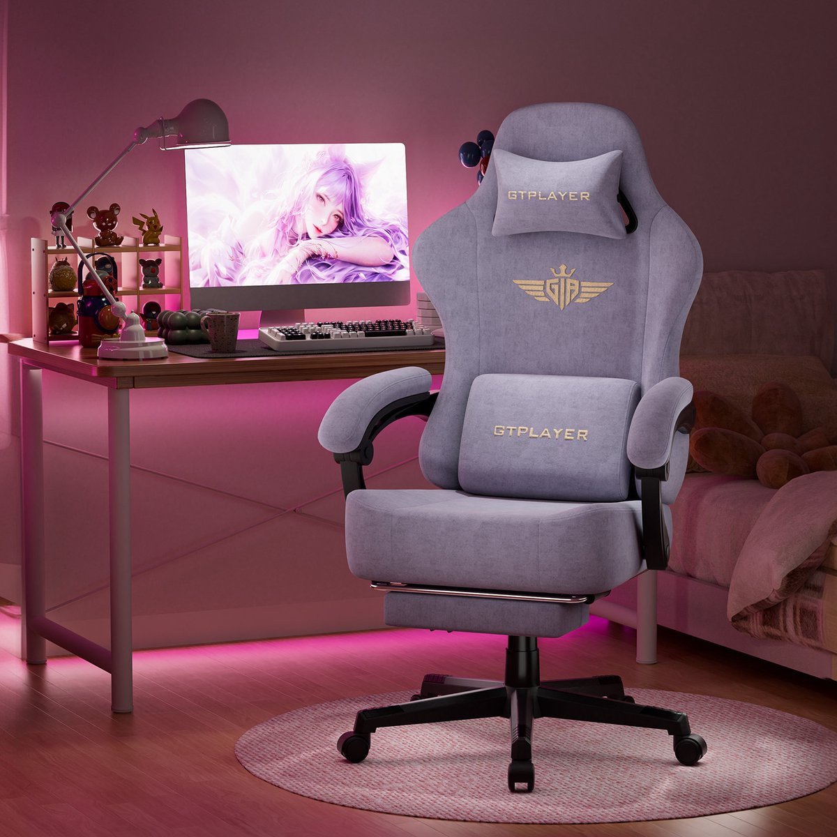 GTPLAYER Gaming Bureaustoel met 160° Verstelbare Rug - afbeelding 2