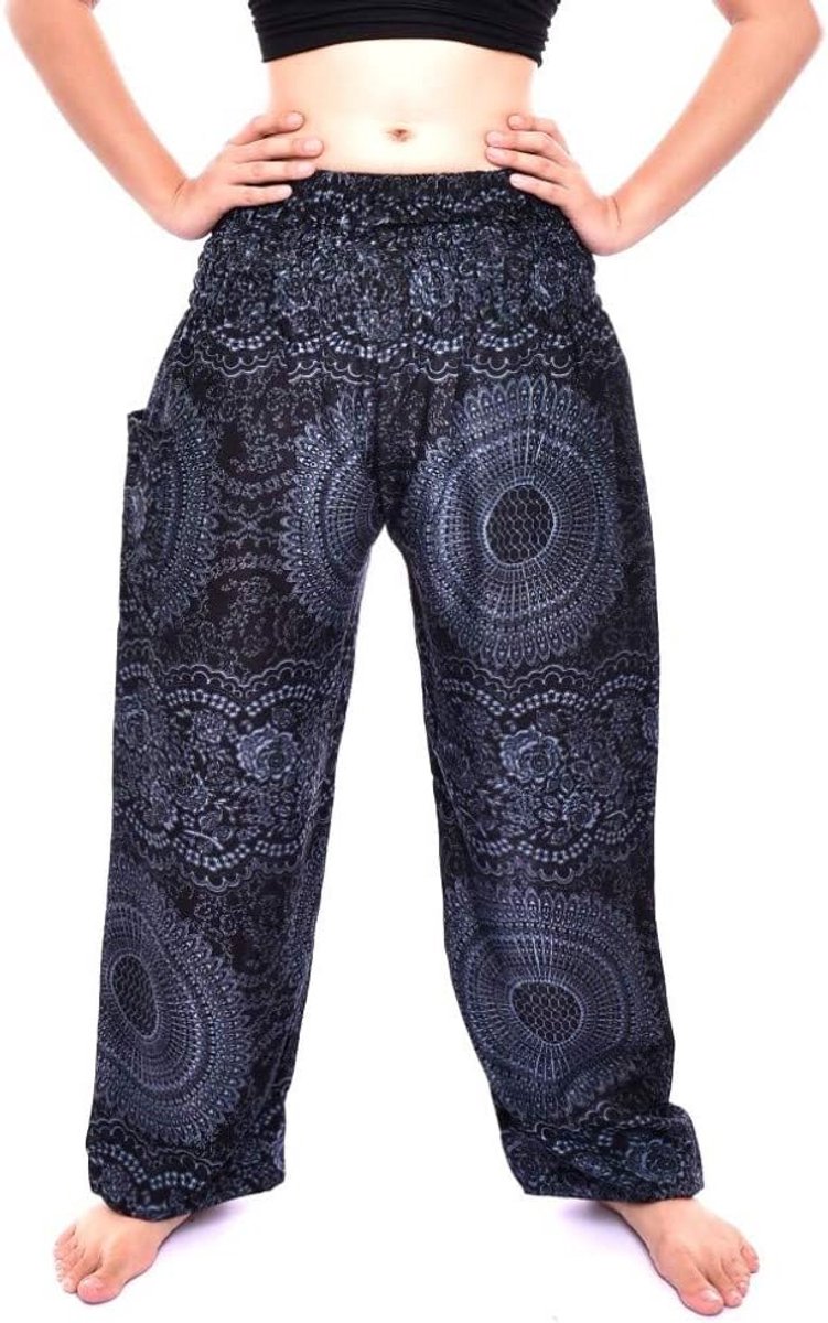 Harembroek Dames Boho Hippie Losse Pasvorm Hoge Taille Met Zakken voor Yoga Zomer Strand
