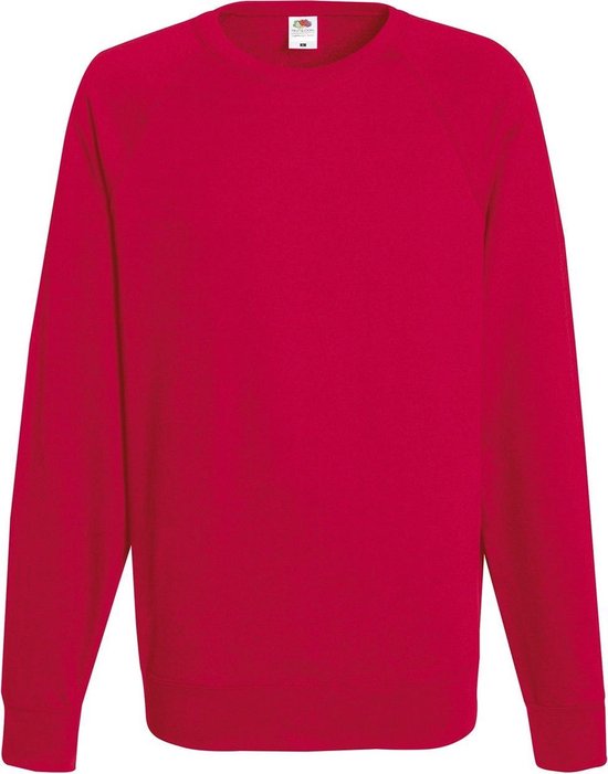 Pull Fruit of the Loom Sweat Raglan Col Rond Rouge taille M