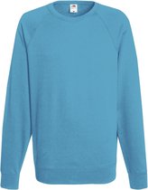 Pull Fruit of the Loom Sweat Raglan Col Rond Bleu Azur taille M