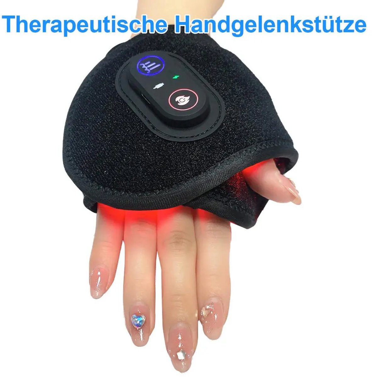 Infrarood fototherapie polsband, verwarmd verband met 48 ledlampjes, warmtetherapie massageband, en bevordert regeneratie, 10W.