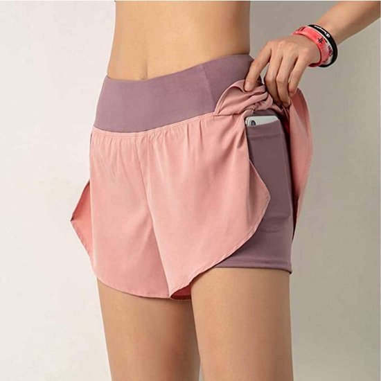 Dames Hardloopshorts 2-in-1 met Zakken - Sportbroekje voor Fitness, Yoga en Joggen — afbeelding 2