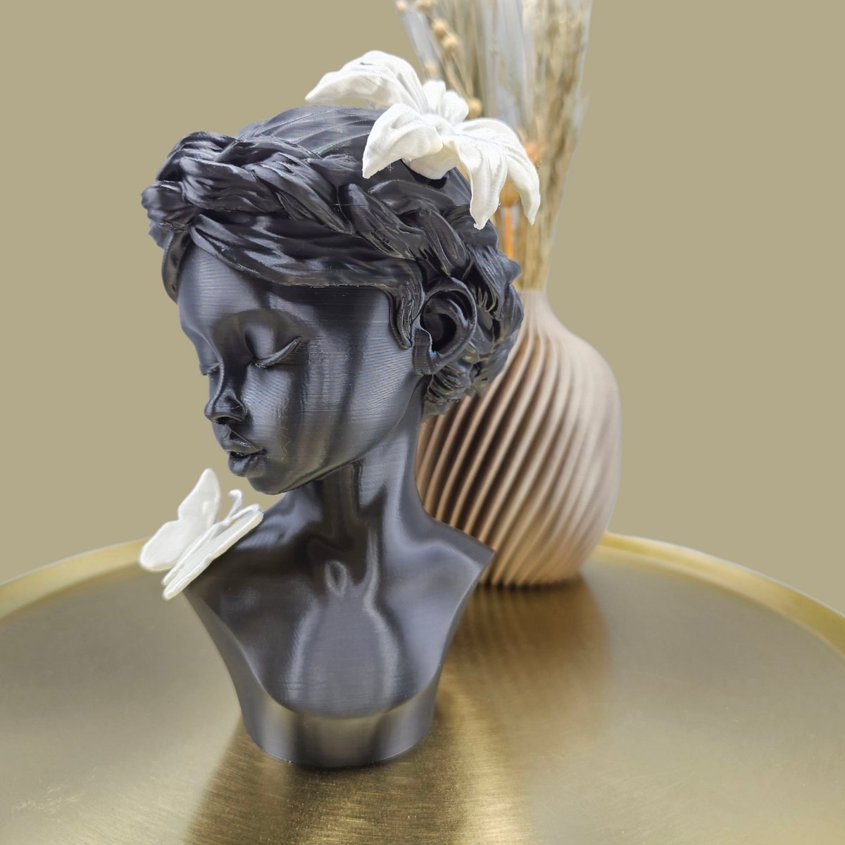 Layerzz - kunstbeeld - Midnight Bloom - 3D geprint - modern - huisdecoratie - 18 cm