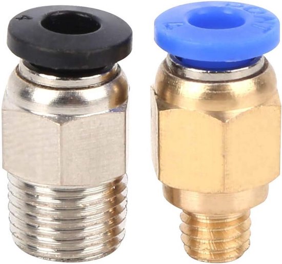 20 Stuks PC4-M10 Pneumatische Koppeling – Metalen Snelkoppeling Voor 3D-printer, PTFE Connector Voor Bowden-systeem