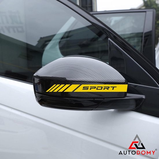 Set van 6 Universele Auto Spiegel Stickers Gele Strepen Decoratie | bol