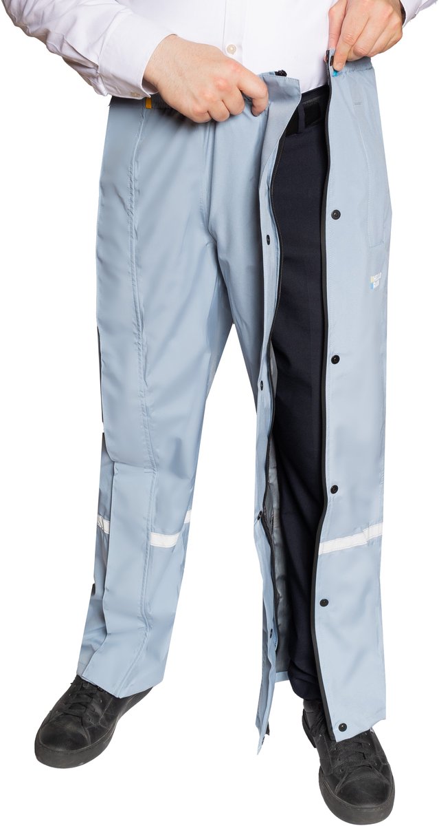 Lichtblauw regenbroek met volledige rits van Hello Rain 4XL
