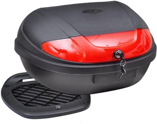 Quvo® Topkoffer Voor Scooter & Motorfiets – Motorkoffer - Helmkoffer – Zwart - 59cm x 43cm x 33 cm