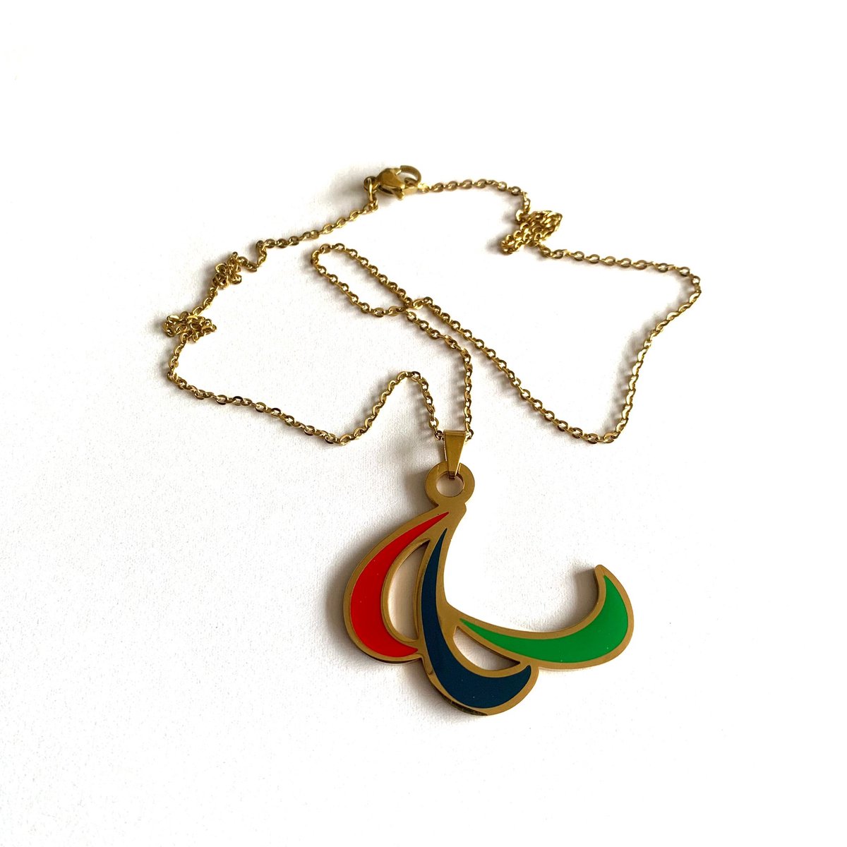 SportPresent® - Ketting - Goud - Paralympische Spelen - Torino 2026 - Agitos - Rolstoel - Handicap - Beijing - Kleur - Sportsieraad - Sieraden - Sportsieraden