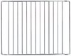 Zilverkleurig ovenrooster met verticale spijlen, verstelbaar van 39 tot 60 cm.