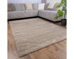Beige Tapijt Hoogpolig Vloerkleed Koho Berber Luxe Shaggy - 60x110cm- Modern - Woonkamer - Salon - Slaapkamer - Eetkamer