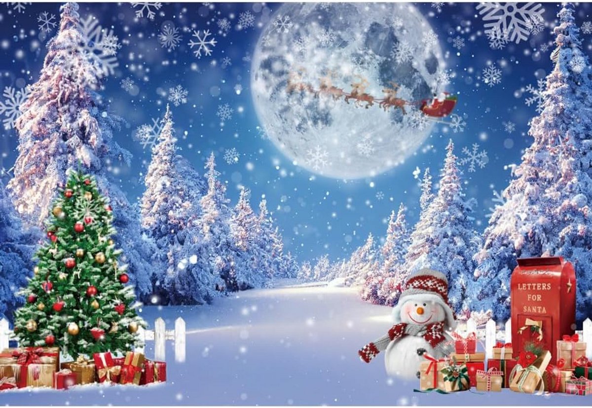 Feestelijke Kerst Achtergrond - Winterse Sneeuwscène voor Fotografie