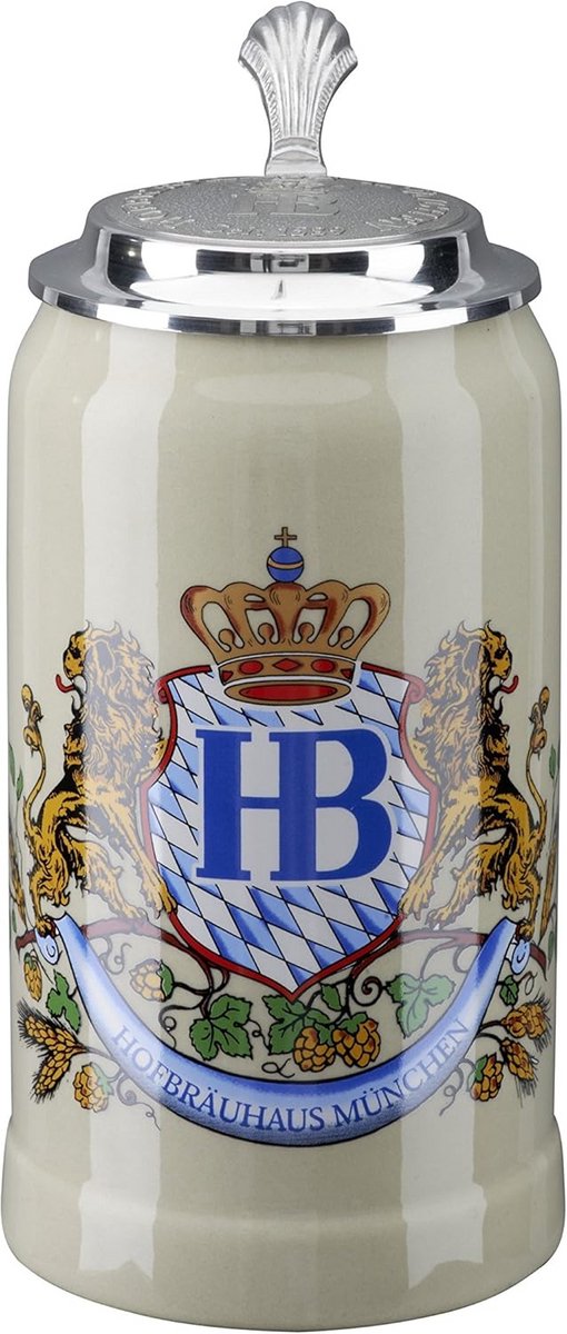Stevige Bierpul van 1 Liter Handgemaakt in Duitsland