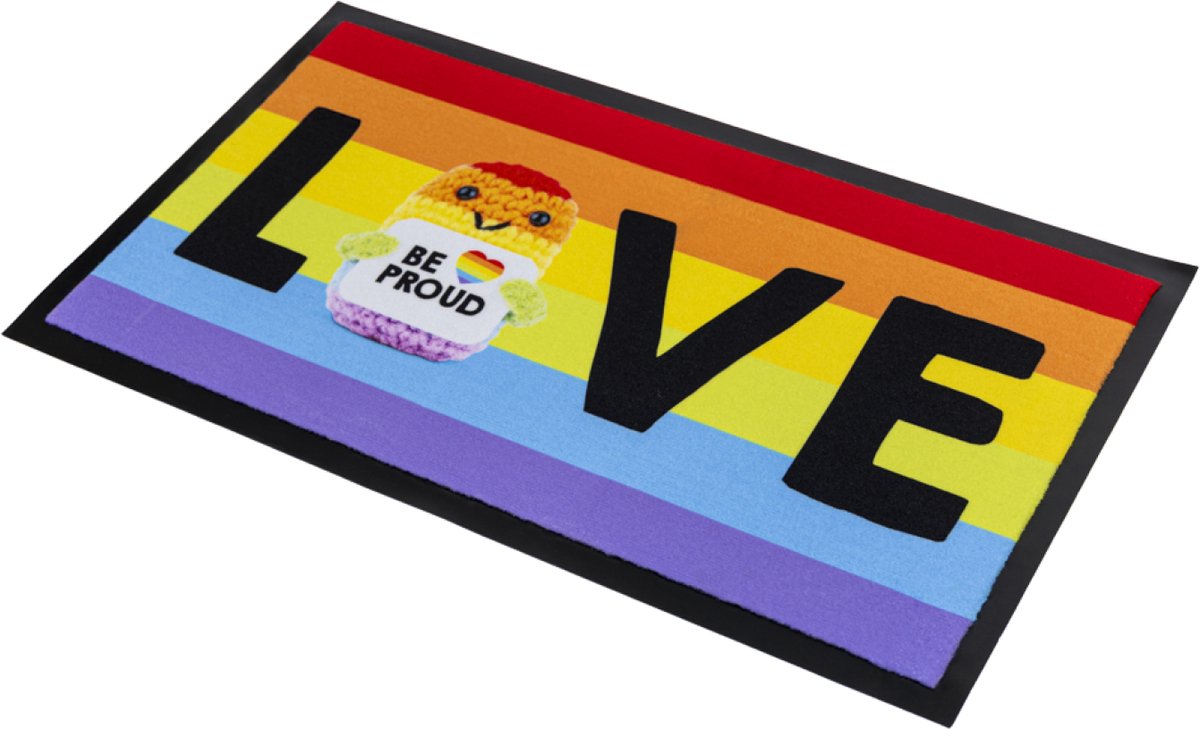 deurmat - schoonloopmat - droogloopmat - entree mat - Rainbow love - 45 x 75 cm