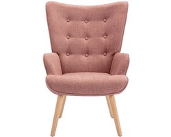 Vente-unique Fauteuil van roze stof VATELY