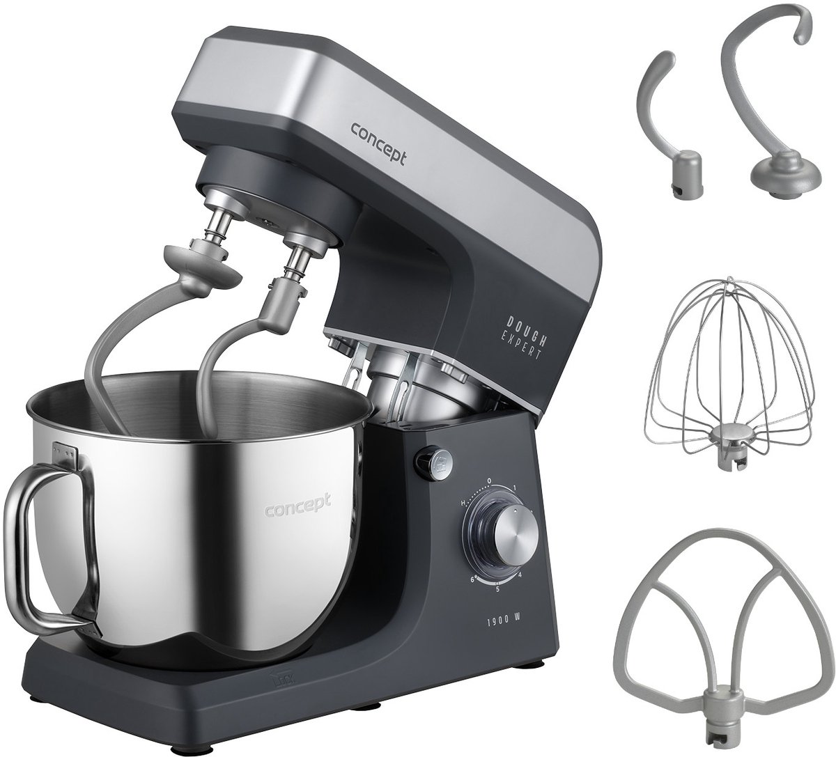 Concept Dough Expert keukenrobot - staafmixer - vermogen 1900 W- 6 verschillende snelheden, RM6010