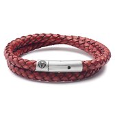 Collins | 6 mm Rode Leren Wikkelarmband
