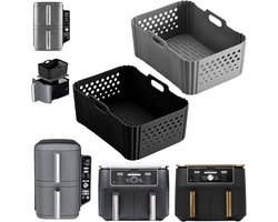 Siliconen vorm heteluchtfriteuse voor Ninja Foodi Max Dual Zone AF400EU, Ninja Airfryer-accessoires 9,5 L 10,4 L, siliconen vorm voor Ninja Double Stack XL SL400EUCP, siliconen voeringen voor Ninja