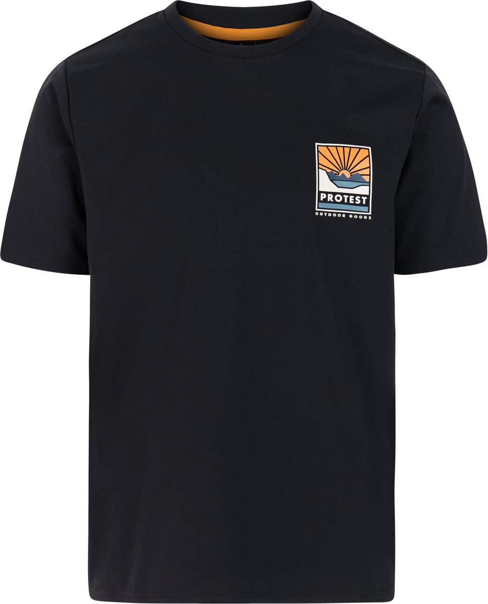 Protest PRTTarrant - T-shirt Heren - Korte mouwen - Ronde hals - Normale pasvorm - Zwart